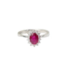 Bague Marguerite en or blanc, rubis et diamant - Castafiore