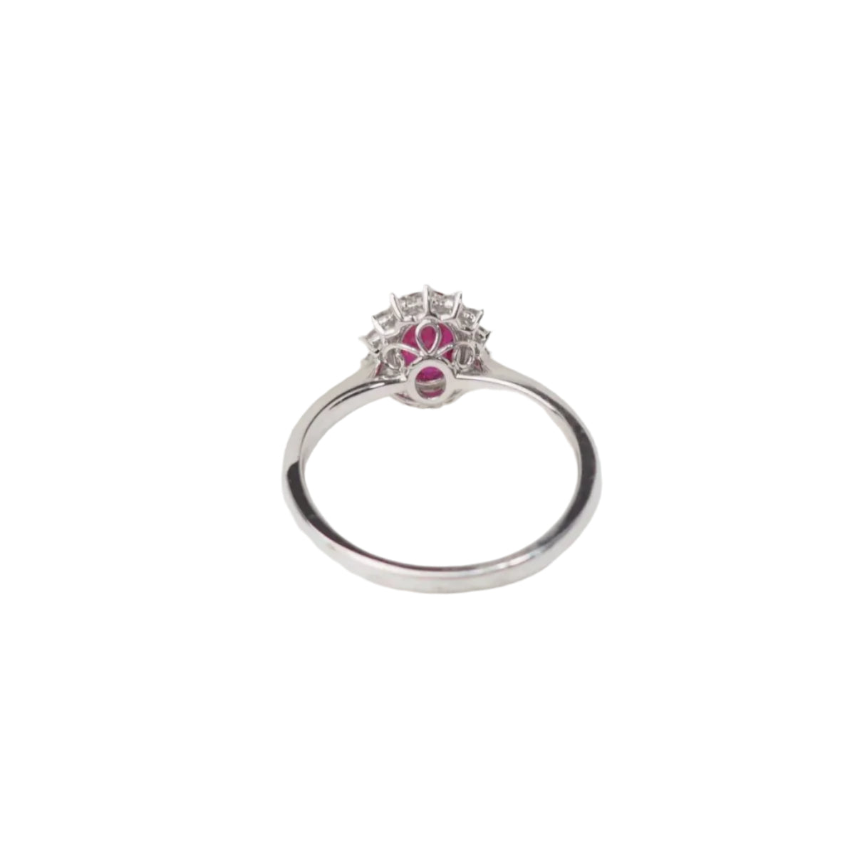 Bague Marguerite en or blanc, rubis et diamant - Castafiore