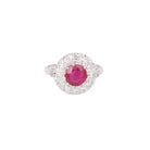 Bague Marguerite en or blanc, rubis et diamant - Castafiore