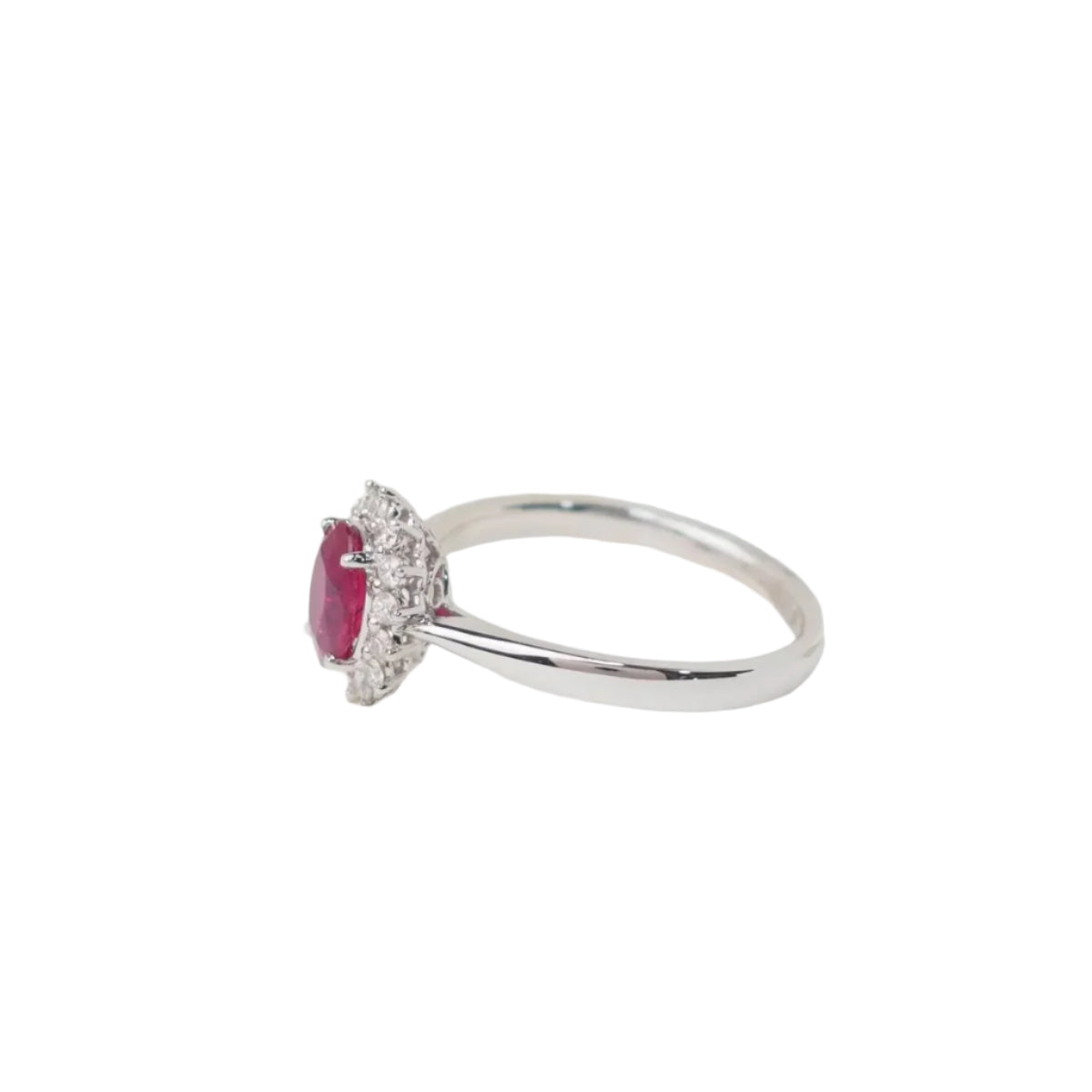 Bague Marguerite en or blanc, rubis et diamant - Castafiore