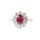 Bague Marguerite en or blanc, rubis et diamants - Castafiore