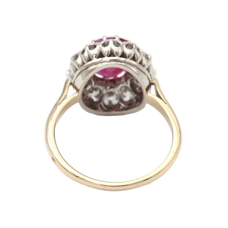 Bague Marguerite en or blanc, rubis et diamants - Castafiore