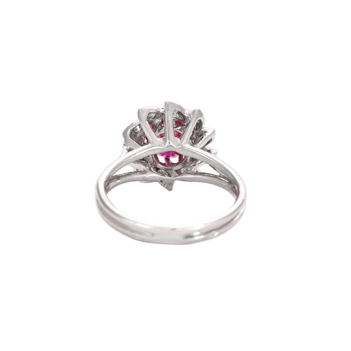 Bague Marguerite en or blanc, rubis et diamants - Castafiore