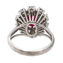 Bague Marguerite en or blanc, rubis et diamants - Castafiore