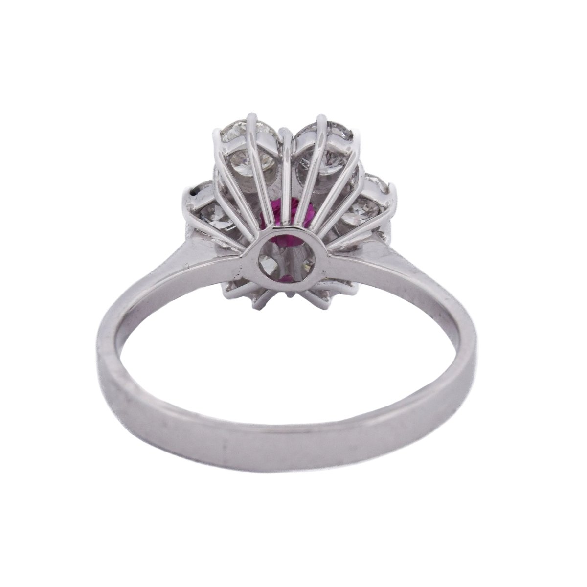Bague Marguerite en or blanc, rubis et diamants - Castafiore