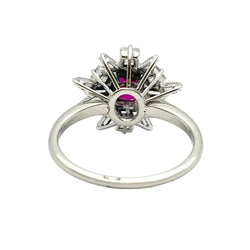 Bague Marguerite en or blanc, rubis et diamants - Castafiore