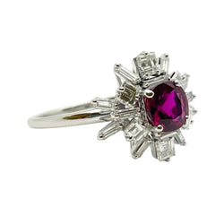 Bague Marguerite en or blanc, rubis et diamants - Castafiore