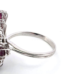 Bague Marguerite en or blanc, rubis et diamants - Castafiore