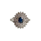 Bague Marguerite en or blanc, saphir et diamants - Castafiore