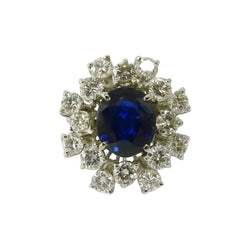 Bague marguerite en or blanc saphir et diamants - Castafiore