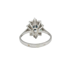 Bague Marguerite en or blanc, saphir et diamants - Castafiore