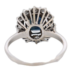 Bague Marguerite en or blanc, saphir et diamants - Castafiore