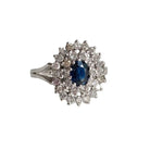 Bague Marguerite en or blanc, saphir et diamants - Castafiore