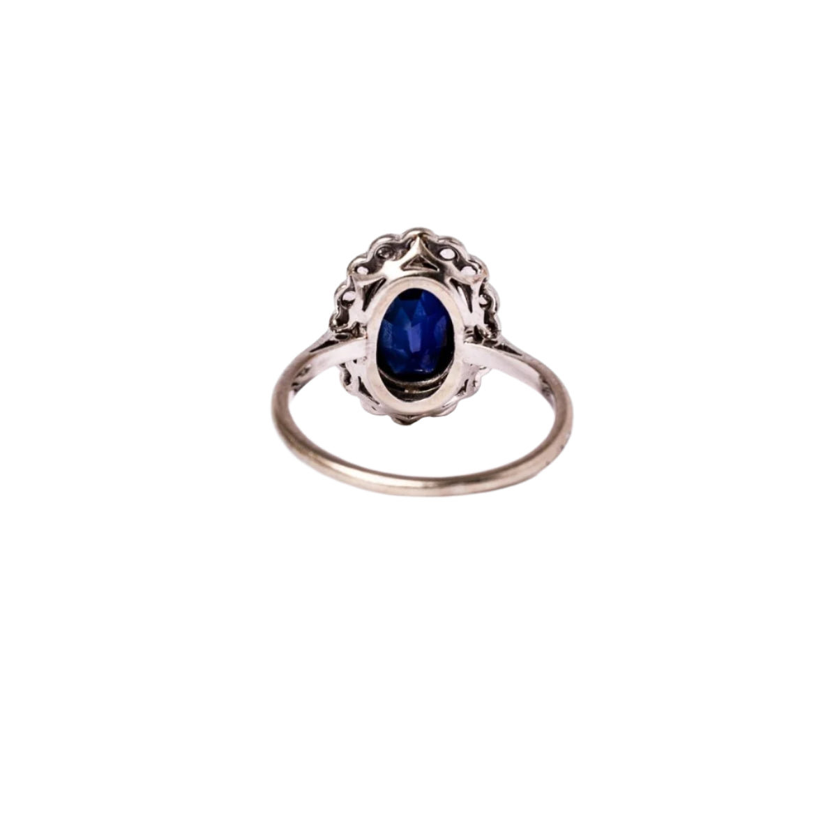 Bague Marguerite en or blanc, saphir et diamants - Castafiore