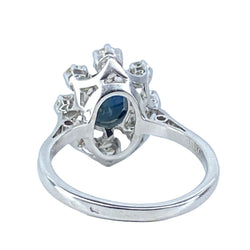 Bague Marguerite en or blanc, saphir et diamants - Castafiore