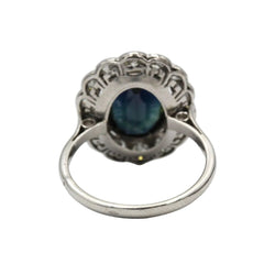 Bague Marguerite en or blanc, saphir et diamants - Castafiore