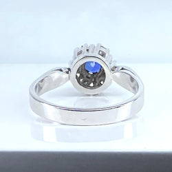 Bague Marguerite en or blanc, saphir et diamants - Castafiore