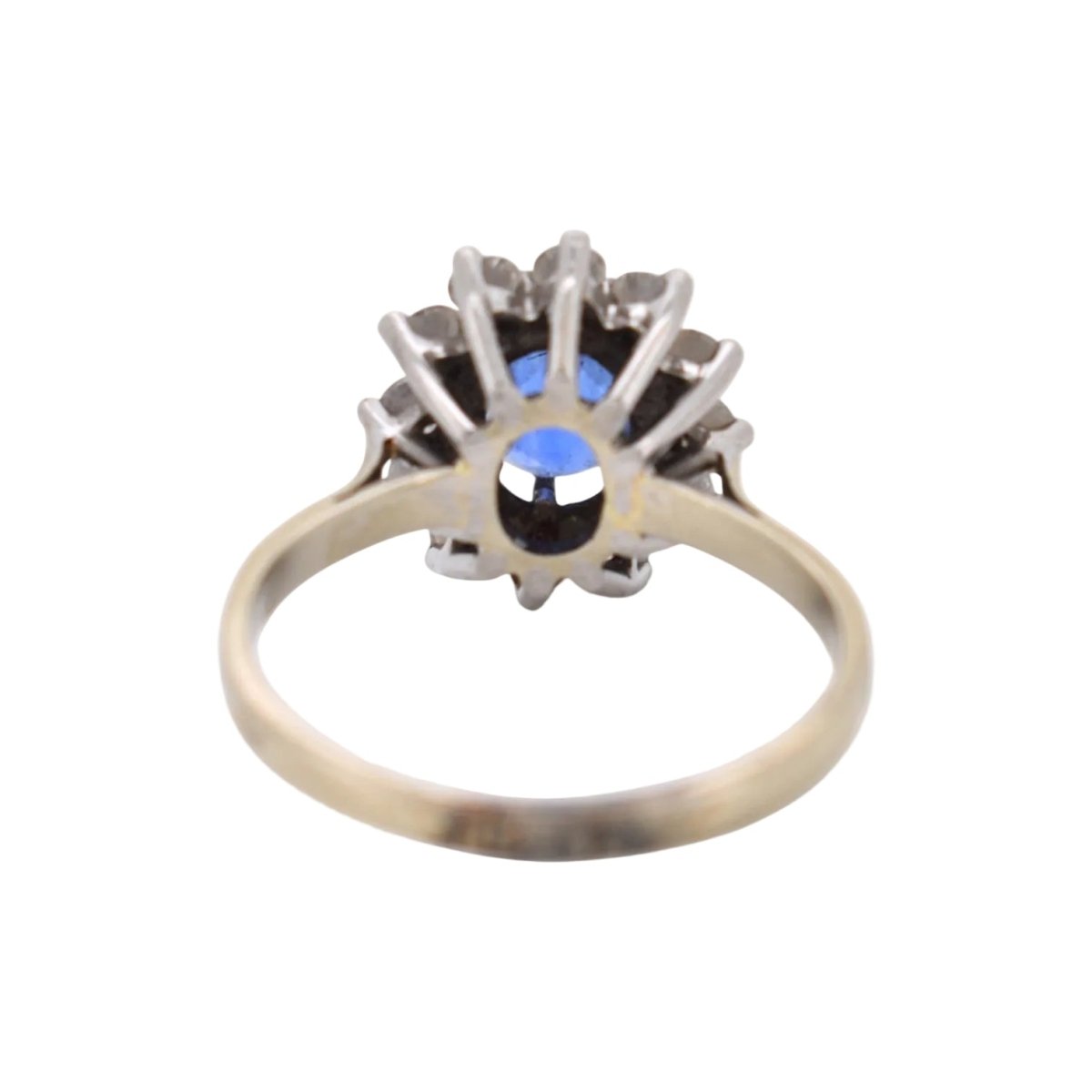Bague Marguerite en or blanc, saphir et diamants - Castafiore