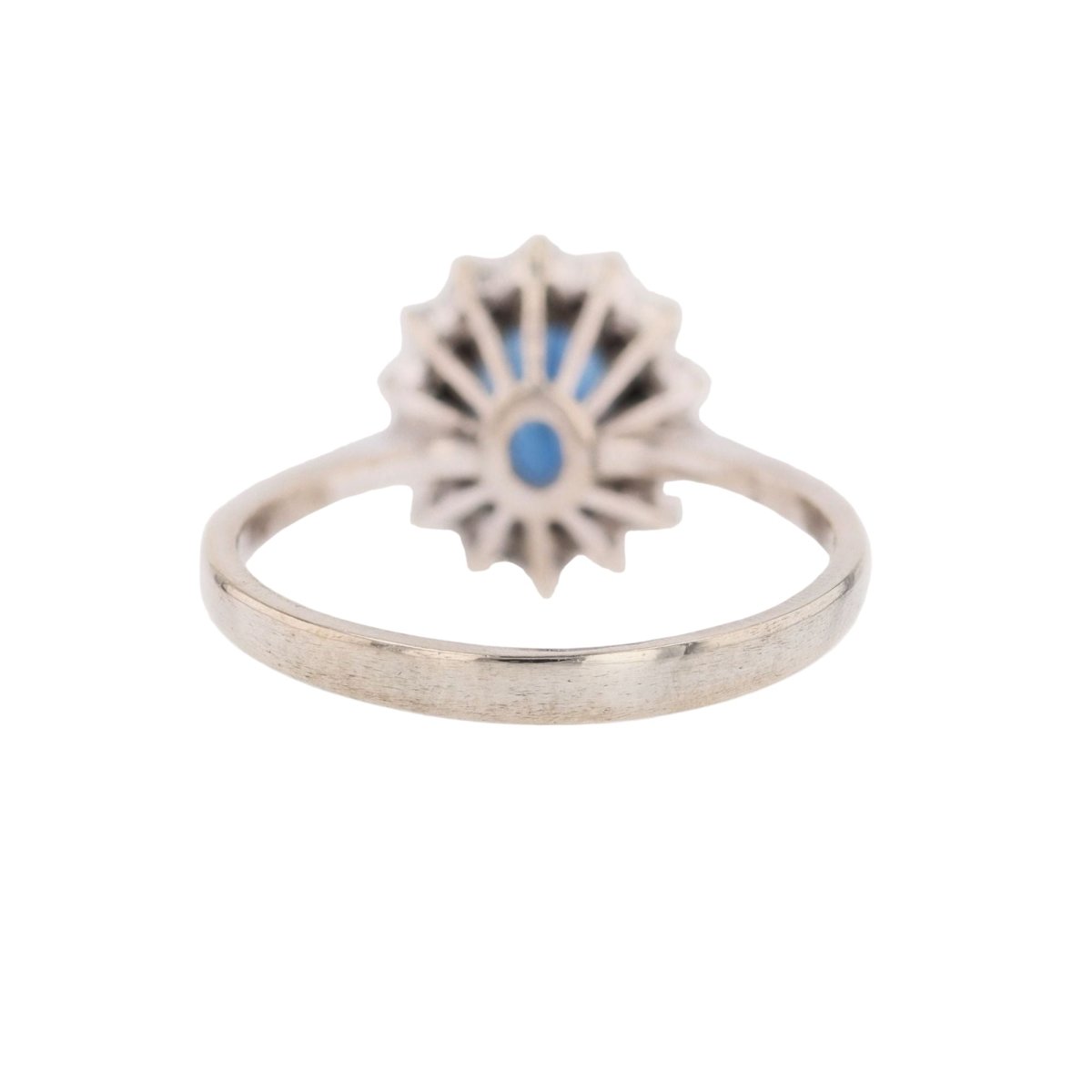 Bague Marguerite en or blanc, saphir et diamants - Castafiore