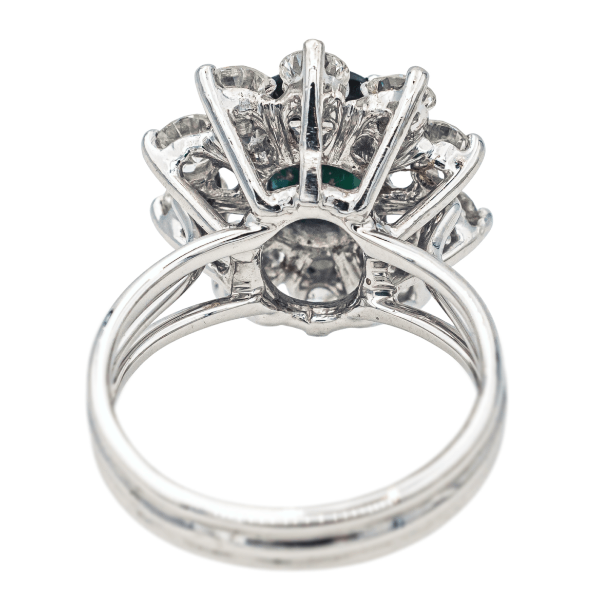 Bague Marguerite en or blanc, saphir et diamants - Castafiore
