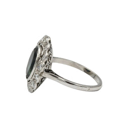 Bague Marguerite en or blanc, saphir et diamants - Castafiore