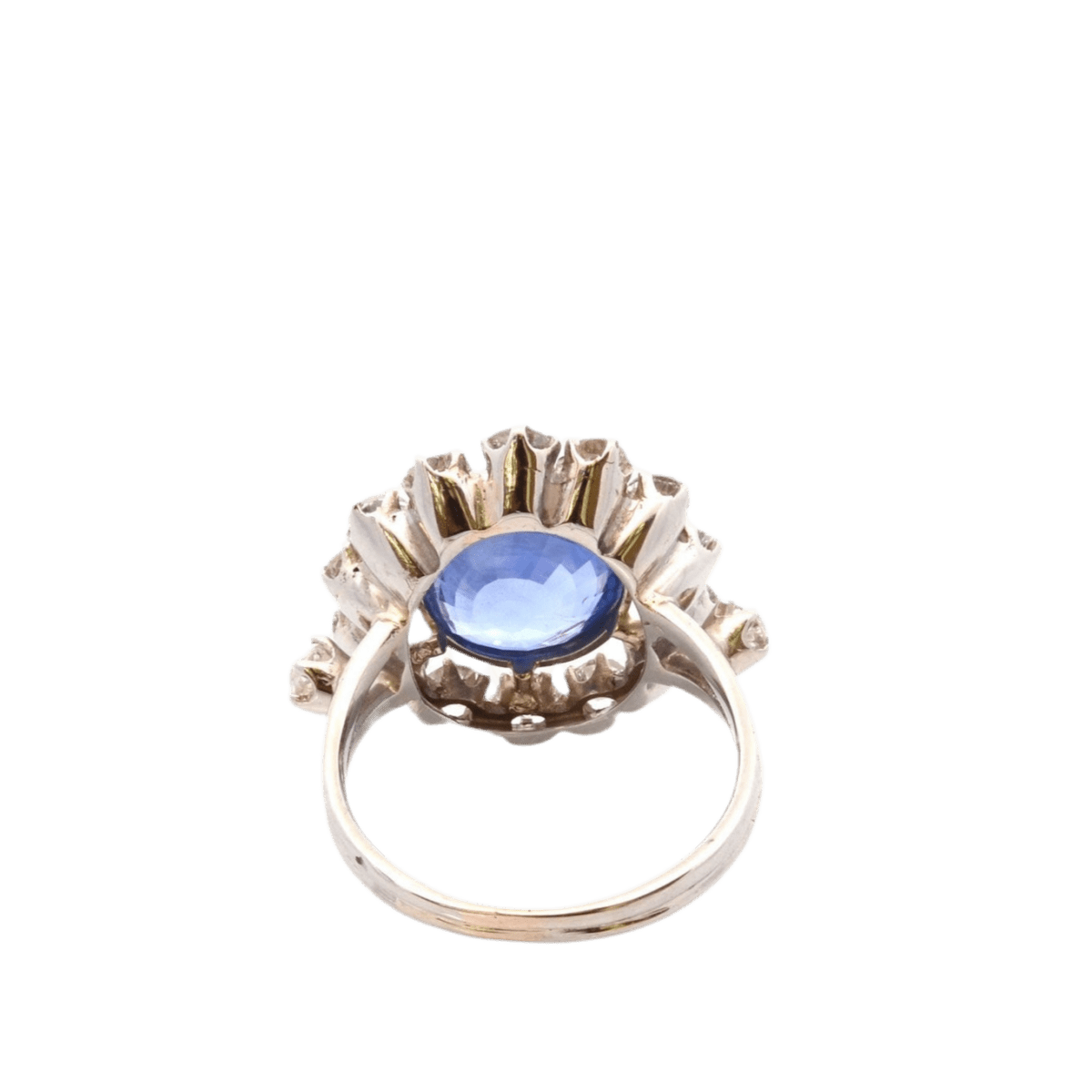 Bague Marguerite en or blanc, saphir et diamants - Castafiore
