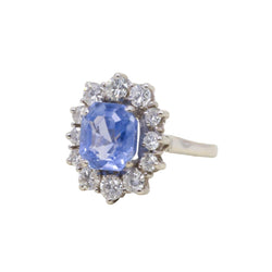 Bague Marguerite en or blanc, saphir et diamants - Castafiore