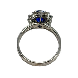 Bague Marguerite en or blanc, saphir et diamants - Castafiore