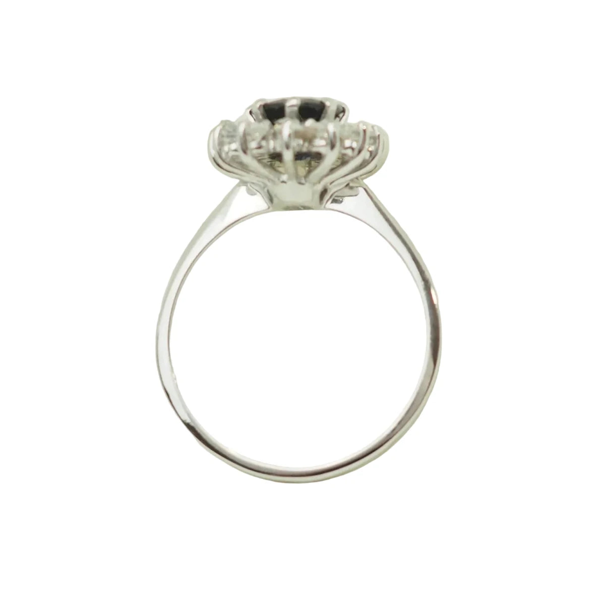 Bague Marguerite en or blanc, saphir et diamants - Castafiore