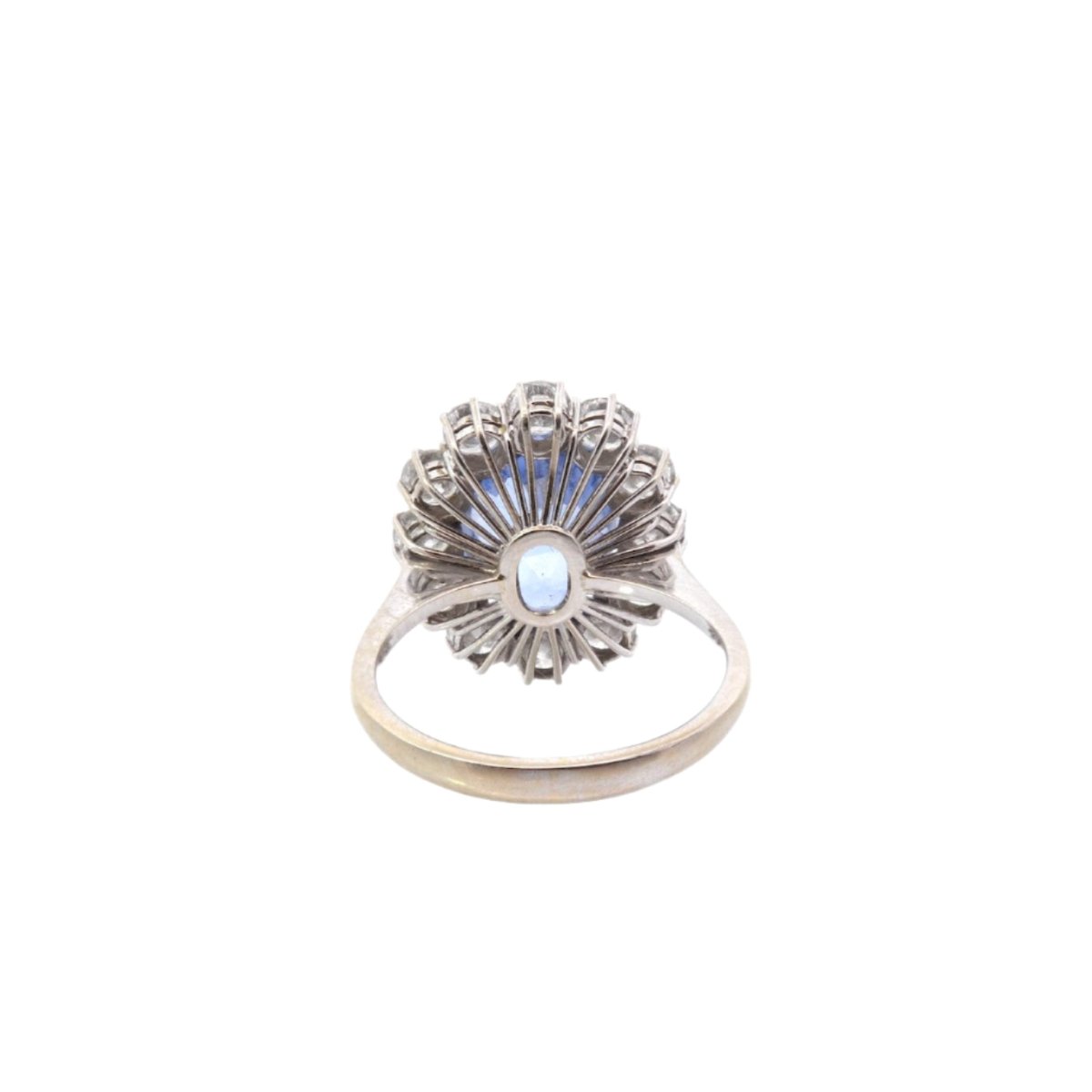 Bague Marguerite en or blanc, saphir et diamants - Castafiore