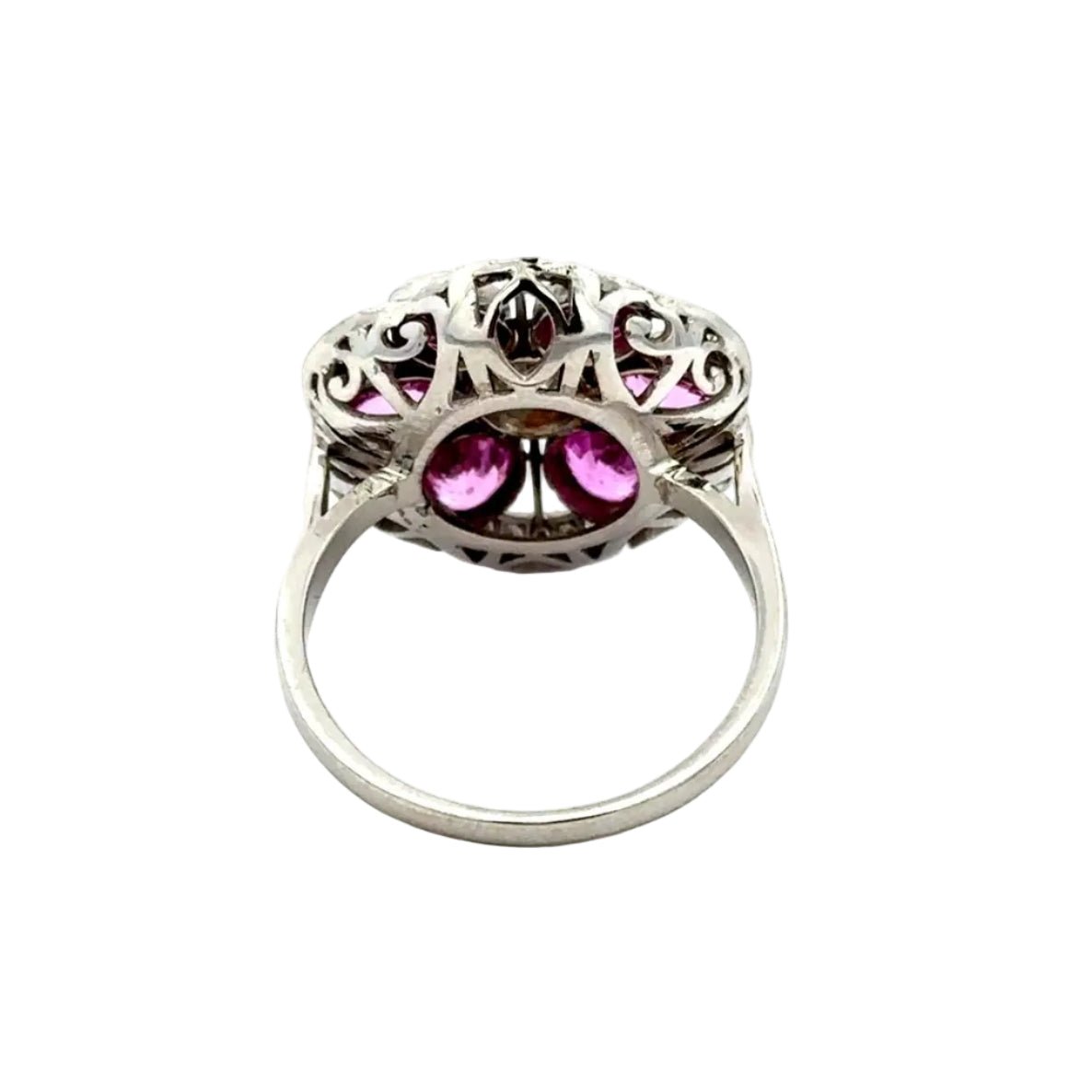 Bague Marguerite en or blanc, saphirs et diamants - Castafiore