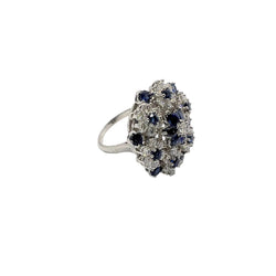Bague Marguerite en or blanc, saphirs et diamants - Castafiore