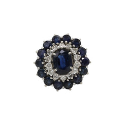 Bague Marguerite en or blanc, saphirs et diamants - Castafiore