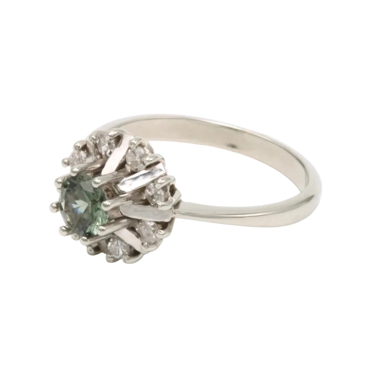 Bague Marguerite en or blanc, tourmaline et diamants - Castafiore