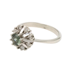 Bague Marguerite en or blanc, tourmaline et diamants - Castafiore