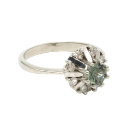 Bague Marguerite en or blanc, tourmaline et diamants - Castafiore