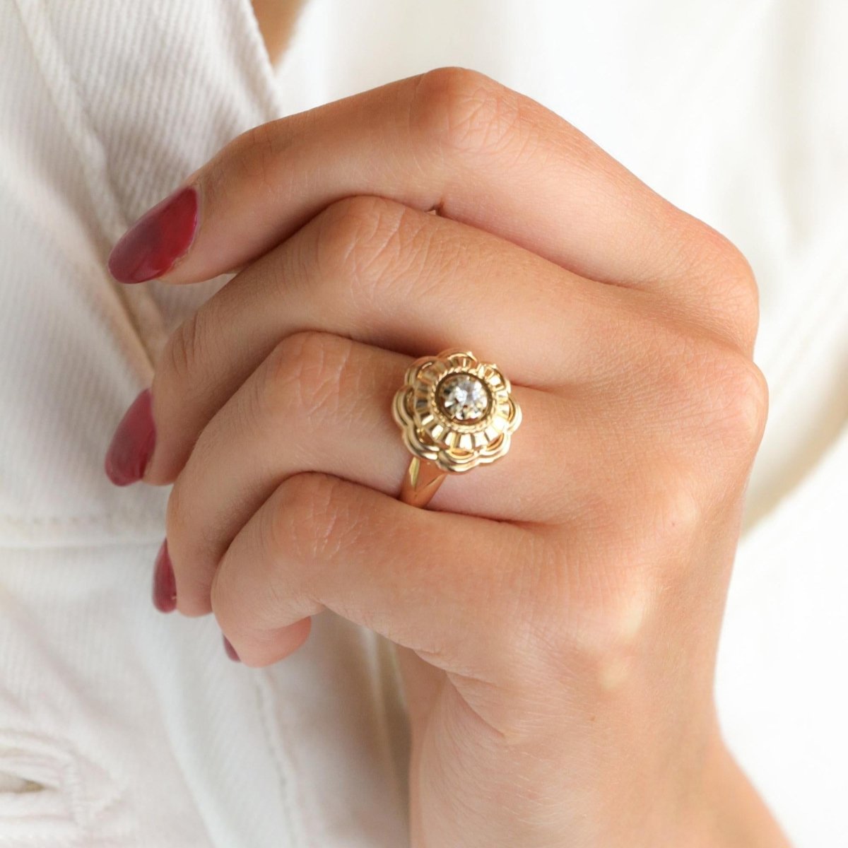 Bague Marguerite en or jaune - Castafiore
