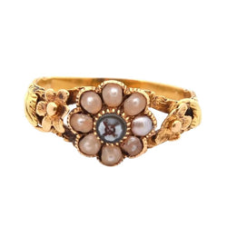 Ring antique pearl and agate
