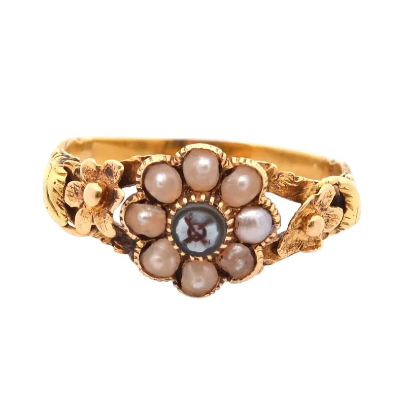 Ring antique pearl and agate