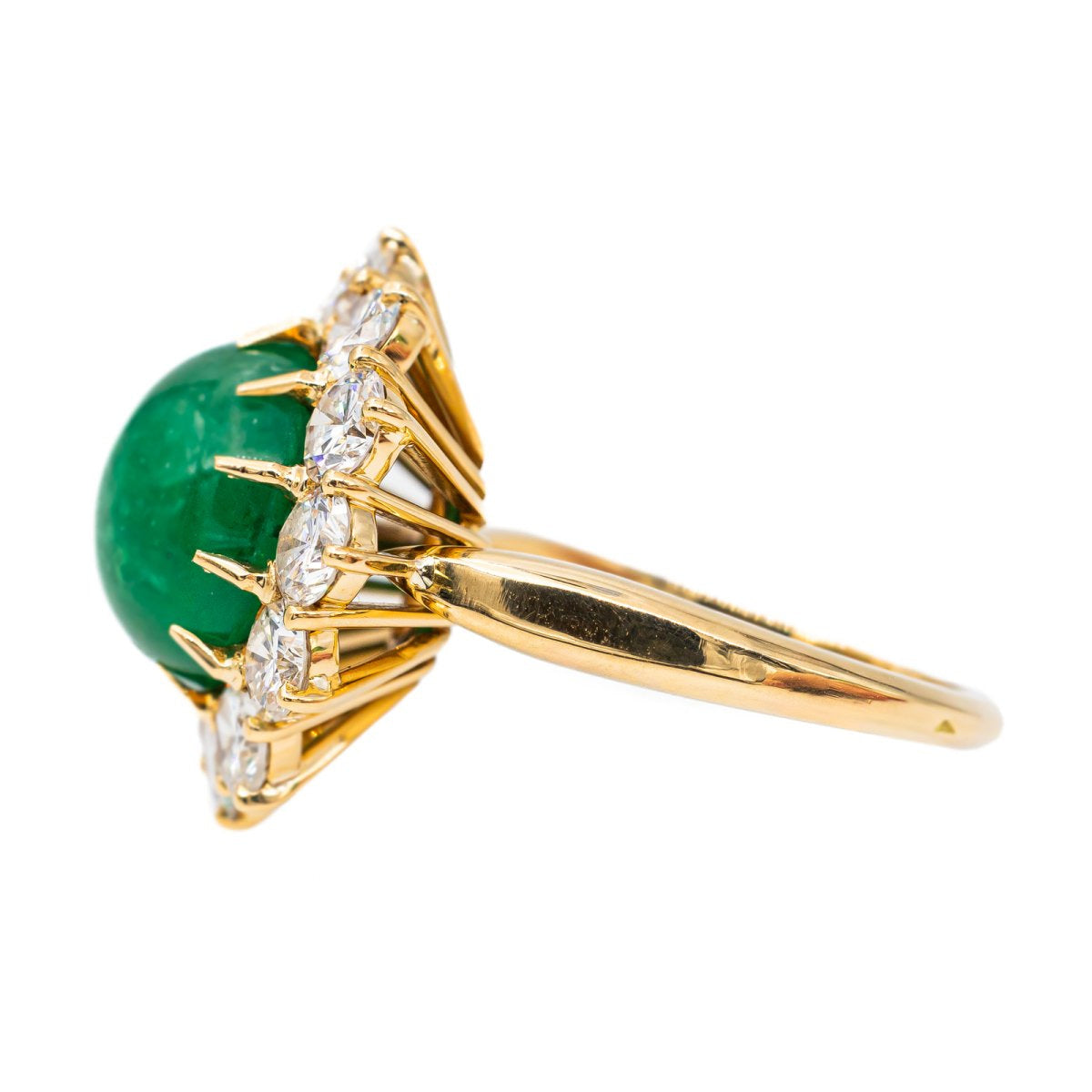 Bague Marguerite en or jaune, émeraude et diamant - Castafiore