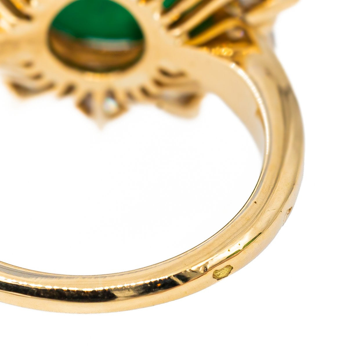 Bague Marguerite en or jaune, émeraude et diamant - Castafiore