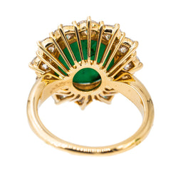 Bague Marguerite en or jaune, émeraude et diamant - Castafiore