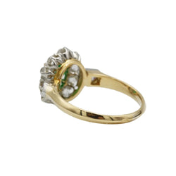 Bague Marguerite en or jaune, émeraude et diamants - Castafiore