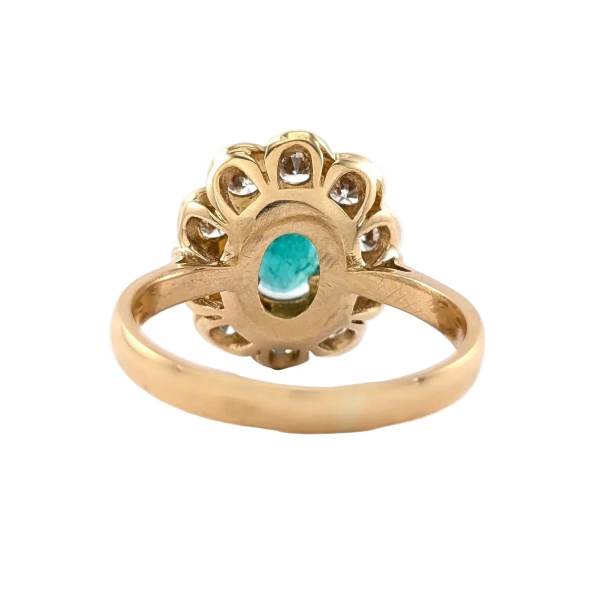 Bague Marguerite en or jaune, émeraude et diamants - Castafiore