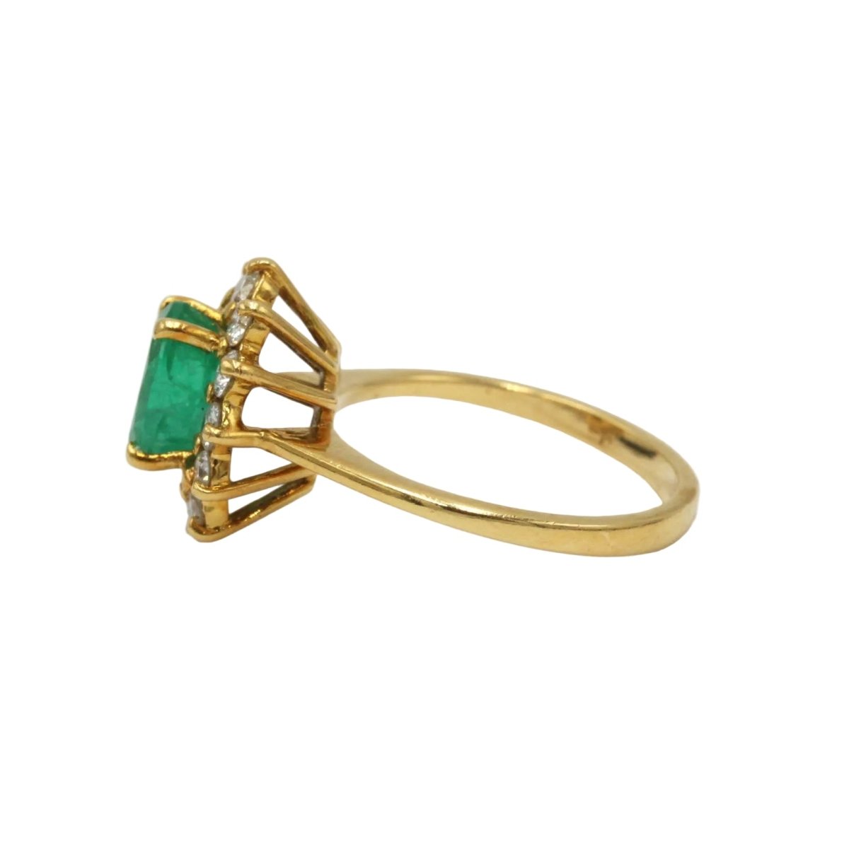 Bague Marguerite en or jaune, émeraude et diamants - Castafiore