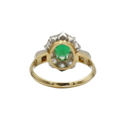 Bague Marguerite en or jaune, émeraude et diamants - Castafiore