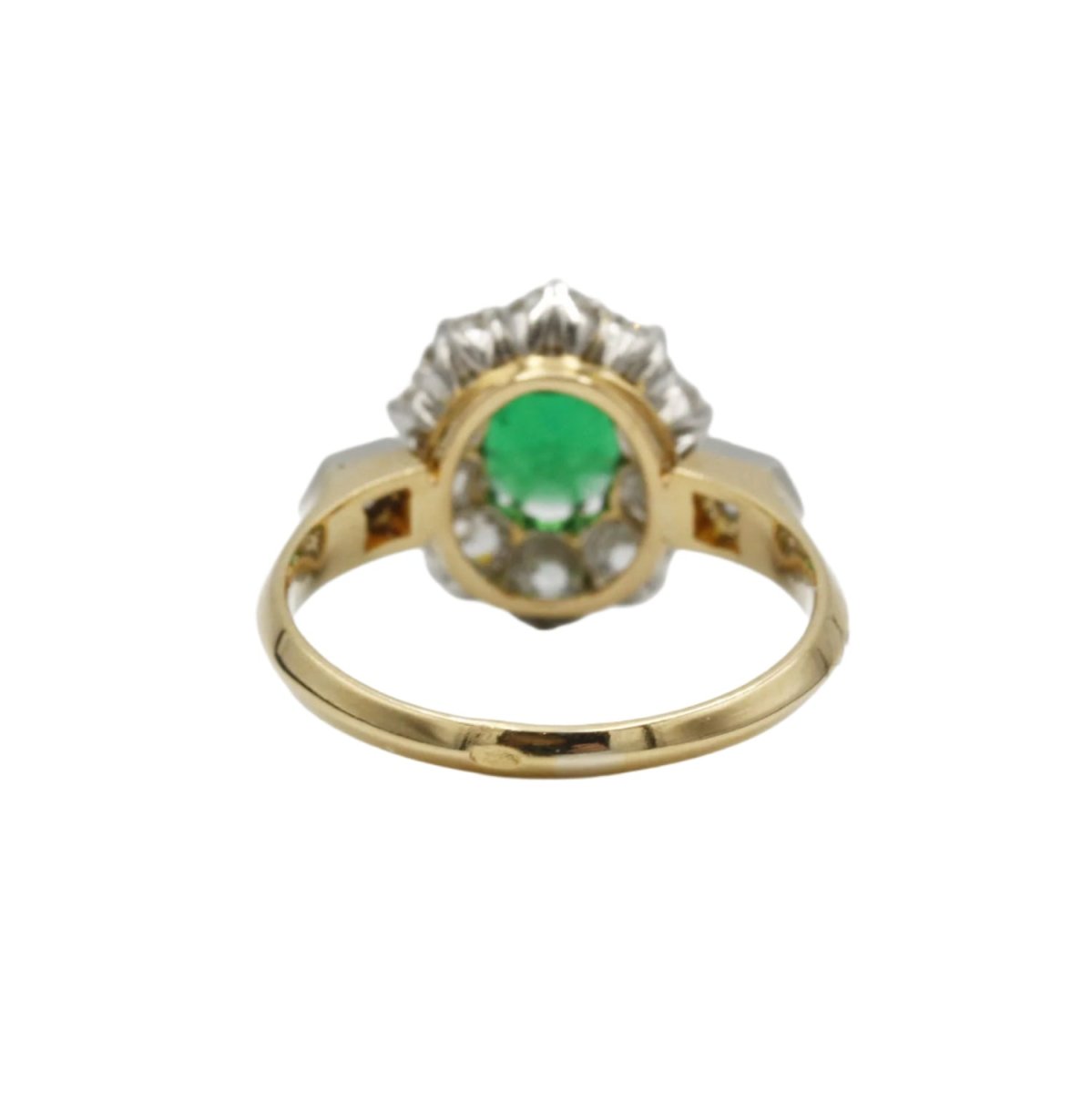 Bague Marguerite en or jaune, émeraude et diamants - Castafiore
