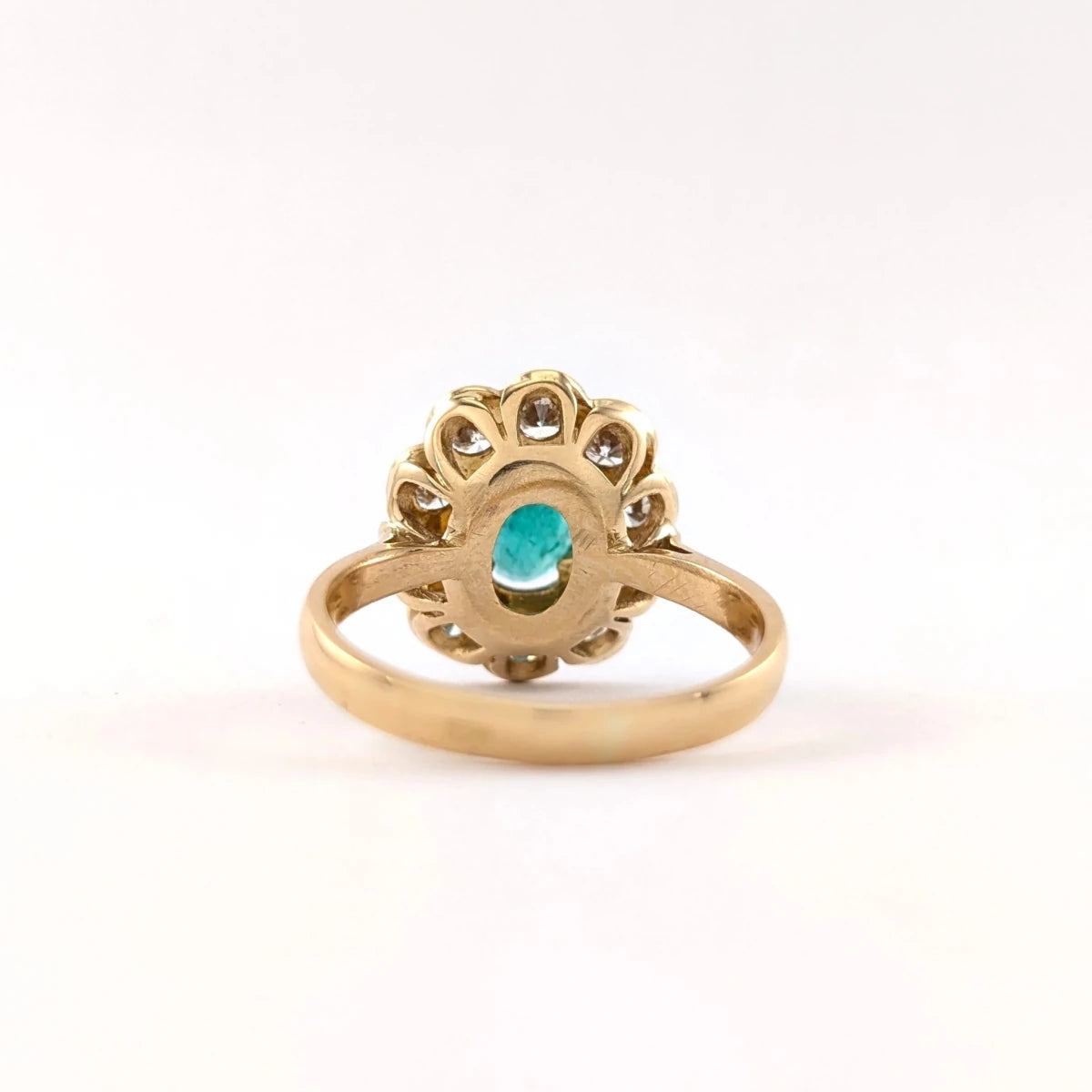 Bague Marguerite en or jaune, émeraude et diamants - Castafiore
