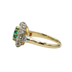 Bague Marguerite en or jaune, émeraude et diamants - Castafiore