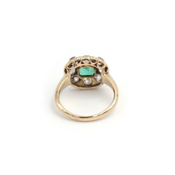 Bague Marguerite en or jaune, émeraude et diamants - Castafiore